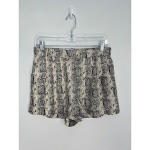 Parker Silk Lounge Shorts Women S Black‎ White Animal Print Pull On